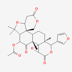 molecular formula C28H32O10 B12435845 6beta-Acetoxy-5-epilimonin 