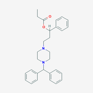 molecular formula C29H34N2O2 B124359 [3-(4-Benzhydrylpiperazin-1-yl)-1-phenylpropyl] propanoate CAS No. 149848-09-9