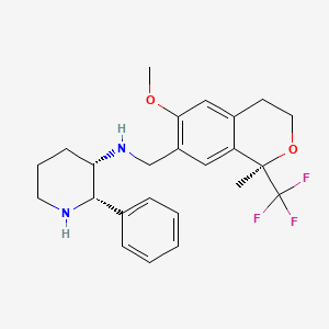 molecular formula C24H29F3N2O2 B1243590 (2S,3S)-N-(((R)-6-methoxy-1-methyl-1-(trifluoromethyl)isochroman-7-yl)methyl)-2-phenylpiperidin-3-amine CAS No. 225655-10-7