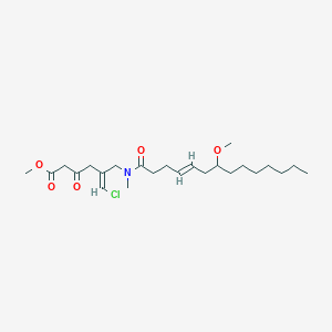 molecular formula C24H40ClNO5 B1243592 methyl (Z)-6-chloro-5-[[[(E)-7-methoxytetradec-4-enoyl]-methylamino]methyl]-3-oxohex-5-enoate 