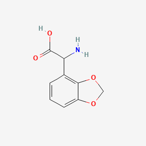 molecular formula C9H9NO4 B12435946 Amino-benzo[1,3]dioxol-4-YL-acetic acid CAS No. 62801-75-6