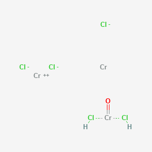 molecular formula Cl5Cr3H2O- B12435960 Chromium;chromium(2+);oxochromium;trichloride;dihydrochloride 