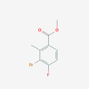 molecular formula C9H8BrFO2 B12436018 Methyl 3-bromo-4-fluoro-2-methylbenzoate 