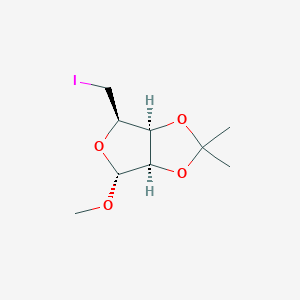 molecular formula C9H15IO4 B12436072 Methyl 5-deoxy-5-iodo-2,3-O-isopropylidene-alpha-L-lyxofuranoside 