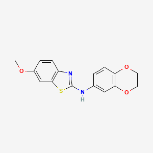molecular formula C16H14N2O3S B12436420 N-(2,3-dihydrobenzo[b][1,4]dioxin-6-yl)-6-methoxybenzo[d]thiazol-2-amine 