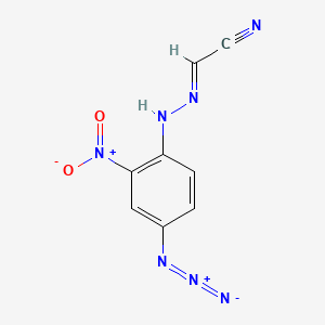 molecular formula C8H5N7O2 B1243648 Acetonitrile, ((4-azido-2-nitrophenyl)hydrazono)- CAS No. 69356-50-9