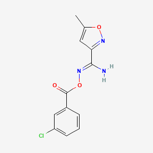 molecular formula C12H10ClN3O3 B1243649 O3-(3-chlorobenzoyl)-5-methylisoxazole-3-carbohydroximamide 
