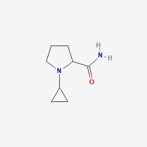 molecular formula C8H14N2O B12436499 1-cyclopropylpyrrolidine-2-carboxamide 