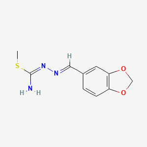 molecular formula C10H11N3O2S B1243652 methyl N-(1,3-benzodioxol-5-ylmethylidene)aminomethanehydrazonothioate 