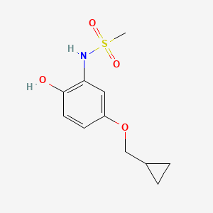 molecular formula C11H15NO4S B12436595 N-(5-(Cyclopropylmethoxy)-2-hydroxyphenyl)methanesulfonamide 