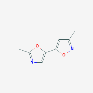molecular formula C8H8N2O2 B124366 2-Methyl-5-(3-methyl-1,2-oxazol-5-yl)-1,3-oxazole CAS No. 157555-79-8