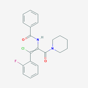 molecular formula C21H20ClFN2O2 B12436670 N-[(1Z)-1-Chloro-1-(2-fluorophenyl)-3-oxo-3-(piperidin-1-YL)prop-1-EN-2-YL]benzamide 