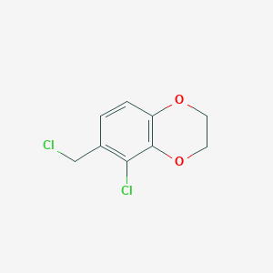 molecular formula C9H8Cl2O2 B12436684 5-Chloro-6-(chloromethyl)-2,3-dihydro-1,4-benzodioxine 