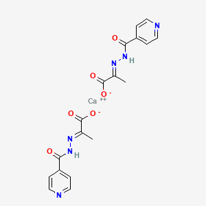 molecular formula C18H16CaN6O6 B1243771 Isoniazid calcium pyruvate 