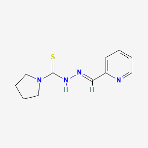 molecular formula C11H14N4S B1243806 1-Pyrrolidinecarbothioic acid (2-pyridylmethylene) hydrazide CAS No. 16552-99-1