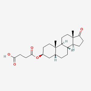 molecular formula C23H34O5 B1243846 Etiocholanolone hemisuccinate 