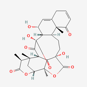 molecular formula C28H32O10 B12438474 (1S,2S,3R,5R,6S,7R,14R,15S,18S,21S,22R,25S)-5,7,18-trihydroxy-1,14,21,25-tetramethyl-4,20,23-trioxaheptacyclo[20.3.1.12,5.03,18.03,21.06,15.09,14]heptacosa-8,11-diene-13,19,24,27-tetrone 