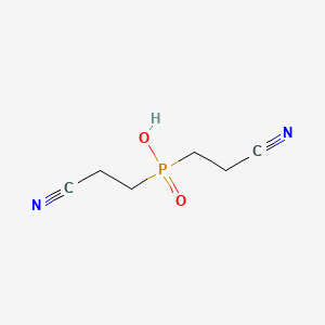 molecular formula C6H9N2O2P B12438545 Bis(2-cyanoethyl)phosphinic acid CAS No. 29623-83-4
