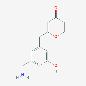 molecular formula C13H13NO3 B12438679 3-(Aminomethyl)-5-bromanyl-phenol 