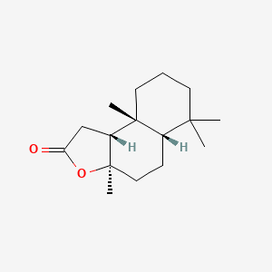 molecular formula C16H26O2 B1243869 (3aR,5aS,9aR,9bR)-3a,6,6,9a-tetramethyl-1,4,5,5a,7,8,9,9b-octahydrobenzo[e][1]benzofuran-2-one 