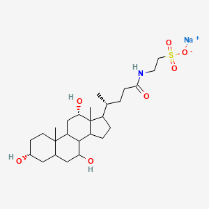 molecular formula C26H44NNaO7S B1243871 sodium;2-[[(4R)-4-[(3R,7R,12S)-3,7,12-trihydroxy-10,13-dimethyl-2,3,4,5,6,7,8,9,11,12,14,15,16,17-tetradecahydro-1H-cyclopenta[a]phenanthren-17-yl]pentanoyl]amino]ethanesulfonate 