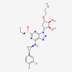 molecular formula C23H28F2N6O5S B12438771 (1S,2S,3R,5S)-3-(7-{[(1R,2S)-2-(3,4-difluorophenyl)cyclopropyl]amino}-5-[(R)-propane-1-sulfinyl]-[1,2,3]triazolo[4,5-d]pyrimidin-3-yl)-5-(2-hydroxyethoxy)cyclopentane-1,2-diol CAS No. 2417798-14-0