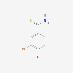molecular formula C7H5BrFNS B12438803 3-Bromo-4-fluorobenzothioamide 
