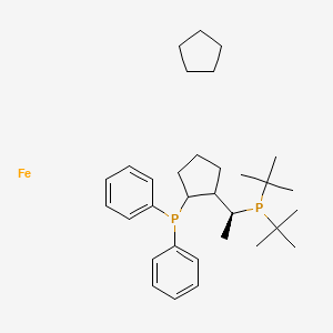 molecular formula C32H50FeP2 B12438809 cyclopentane;ditert-butyl-[(1S)-1-(2-diphenylphosphanylcyclopentyl)ethyl]phosphane;iron 
