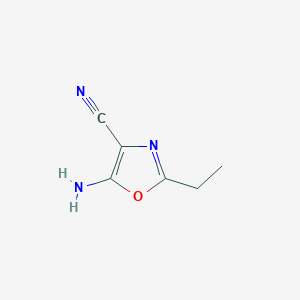 molecular formula C6H7N3O B12438873 5-Amino-2-ethyl-1,3-oxazole-4-carbonitrile CAS No. 5098-17-9