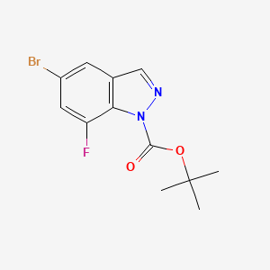 molecular formula C12H12BrFN2O2 B12438924 tert-Butyl 5-bromo-7-fluoro-1H-indazole-1-carboxylate 