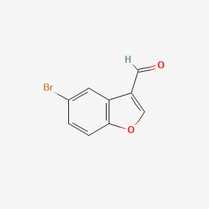 molecular formula C9H5BrO2 B12439016 5-Bromobenzofuran-3-carbaldehyde 