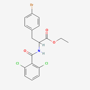 molecular formula C18H16BrCl2NO3 B12439088 Ethyl 3-(4-bromophenyl)-2-[(2,6-dichlorophenyl)formamido]propanoate 