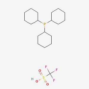 molecular formula C19H34F3O3PS B12439114 Tricyclohexylphosphoniumtrifluoromethanesulfonate 