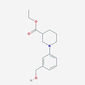molecular formula C15H21NO3 B12439139 1-(3-Hydroxymethyl-phenyl)-piperidine-3-carboxylic acid ethyl ester 
