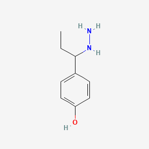 molecular formula C9H14N2O B12439140 4-(1-Hydrazinylpropyl)phenol CAS No. 1016523-02-6