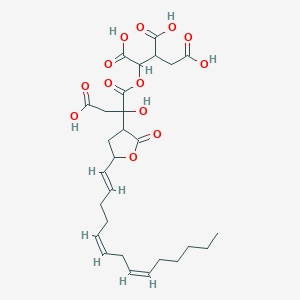 molecular formula C28H38O13 B1243915 1-[3-carboxy-2-hydroxy-2-[2-oxo-5-[(1E,5Z,8Z)-tetradeca-1,5,8-trienyl]oxolan-3-yl]propanoyl]oxypropane-1,2,3-tricarboxylic acid 