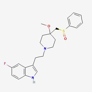 molecular formula C23H27FN2O2S B1243936 5-fluoro-3-[2-[4-methoxy-4-[[(S)-phenylsulfinyl]methyl]piperidin-1-yl]ethyl]-1H-indole 
