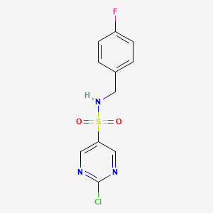 molecular formula C11H9ClFN3O2S B12439413 2-Chloro-N-(4-fluorobenzyl)pyrimidine-5-sulfonamide 