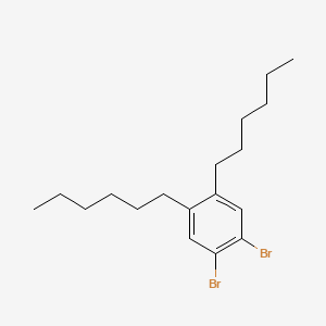 molecular formula C18H28Br2 B12439451 Benzene, 1,2-dibromo-4,5-dihexyl- CAS No. 148639-28-5
