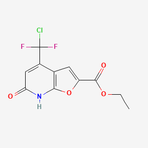 molecular formula C11H8ClF2NO4 B12439486 Ethyl 4-chlorodifluoromethyl-6-oxo-6,7-dihydrofuro-[2,3-b]-pyridine-2-carboxylate 