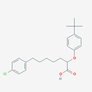 molecular formula C23H29ClO3 B124395 2-(4-tert-Butylphenoxy)-7-(4-chlorophenyl)heptanoic acid CAS No. 145096-13-5