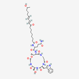 molecular formula C46H66N8O12 B1243950 Aselacin B 