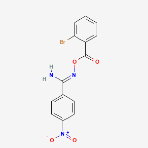 molecular formula C14H10BrN3O4 B1243959 N'-{[(2-bromophenyl)carbonyl]oxy}-4-nitrobenzenecarboximidamide 