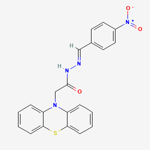 molecular formula C21H16N4O3S B1243960 N'-[(4-nitrophenyl)methylene]-2-(10H-phenothiazin-10-yl)acetohydrazide 