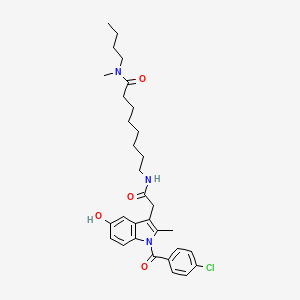molecular formula C31H40ClN3O4 B1243962 N-butyl-8-[[2-[1-(4-chlorobenzoyl)-5-hydroxy-2-methylindol-3-yl]acetyl]amino]-N-methyloctanamide 