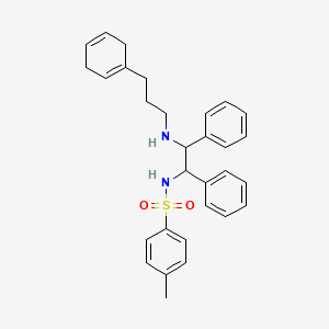 molecular formula C30H34N2O2S B12439681 N-(2-{[3-(cyclohexa-1,4-dien-1-yl)propyl]amino}-1,2-diphenylethyl)-4-methylbenzenesulfonamide 
