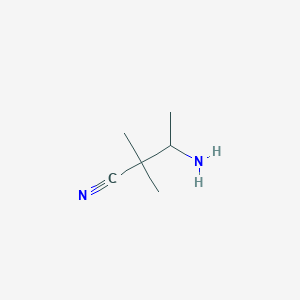 molecular formula C6H12N2 B12439700 3-Amino-2,2-dimethylbutanenitrile 
