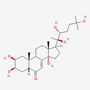 molecular formula C27H44O7 B1243976 (2S,3R,5R,10R,13R,14S,17S)-2,3,14-trihydroxy-10,13-dimethyl-17-[(2R,3R)-2,3,6-trihydroxy-6-methylheptan-2-yl]-2,3,4,5,9,11,12,15,16,17-decahydro-1H-cyclopenta[a]phenanthren-6-one 