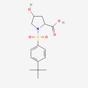 molecular formula C15H21NO5S B12439763 1-(4-Tert-butylbenzenesulfonyl)-4-hydroxypyrrolidine-2-carboxylic acid CAS No. 1009529-98-9