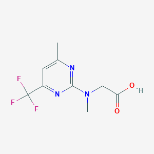 molecular formula C9H10F3N3O2 B12439824 N-Methyl-N-[6-methyl-4-(trifluoromethyl)pyrimidin-2-yl]glycine 